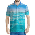 Caribbean Ocean Print Men's Polo Shirt