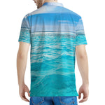 Caribbean Ocean Print Men's Polo Shirt