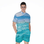 Caribbean Ocean Print Men's Rompers