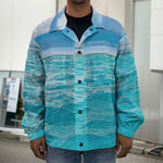 Caribbean Ocean Print Men's Shirt Jacket