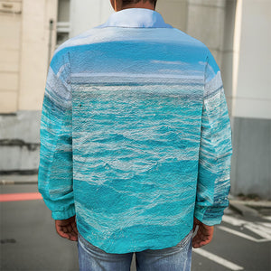 Caribbean Ocean Print Men's Shirt Jacket