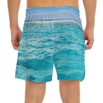 Caribbean Ocean Print Men's Split Running Shorts