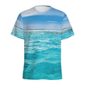 Caribbean Ocean Print Men's Athletic T-Shirt