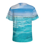 Caribbean Ocean Print Men's Sports T-Shirt