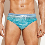 Caribbean Ocean Print Men's Swim Briefs