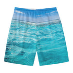 Caribbean Ocean Print Men's Swim Trunks