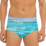 Caribbean Ocean Print Men's Triangle Swim Briefs