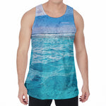 Caribbean Ocean Print Men's Velvet Tank Top