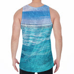 Caribbean Ocean Print Men's Velvet Tank Top