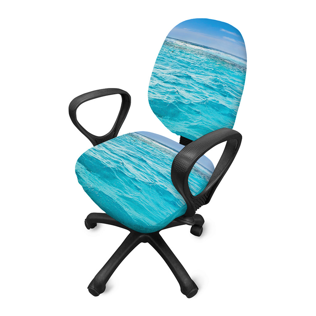 Caribbean Ocean Print Office Chair Cover