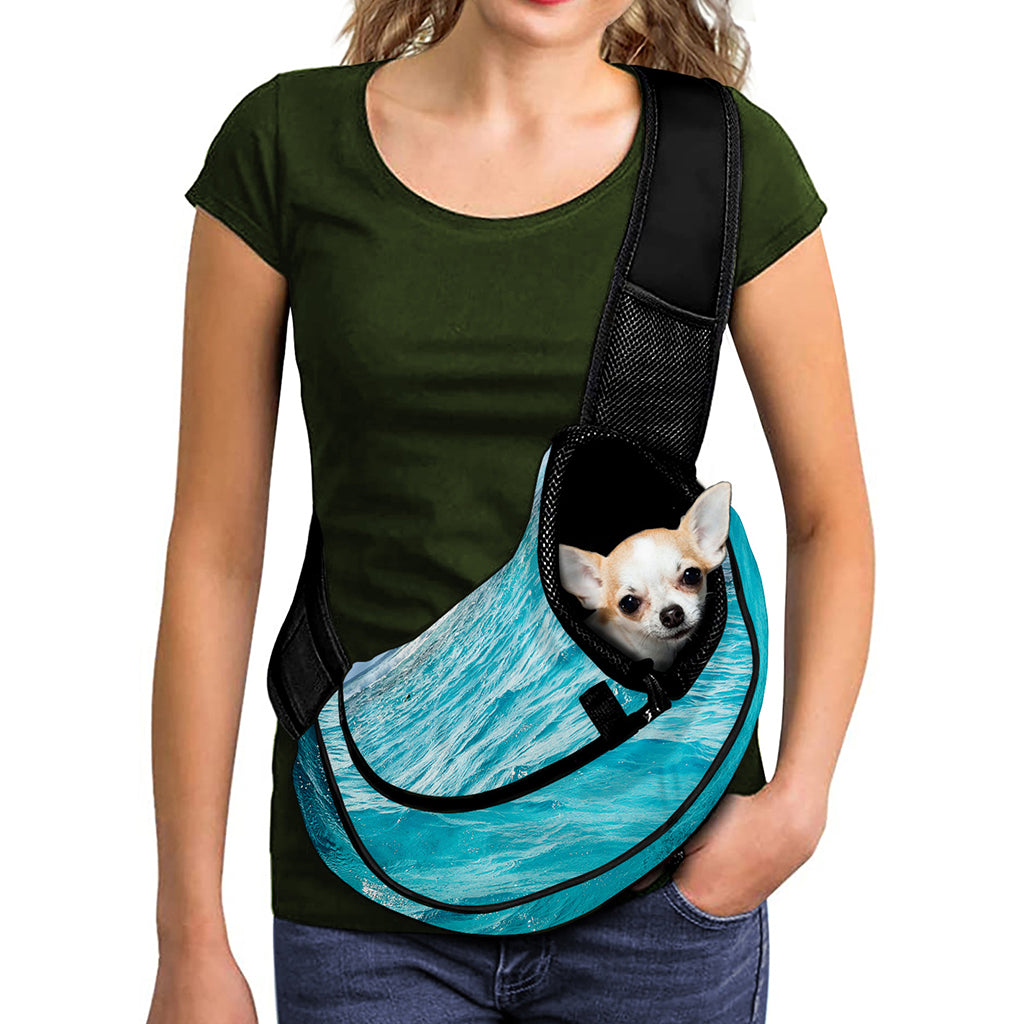 Caribbean Ocean Print Pet Sling Carrier