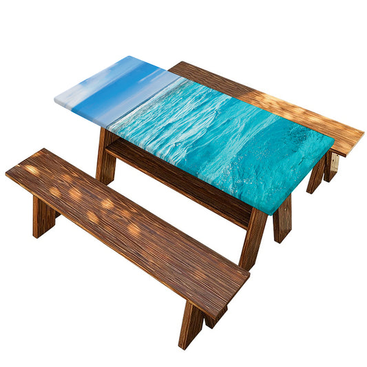 Caribbean Ocean Print Picnic Table Cover