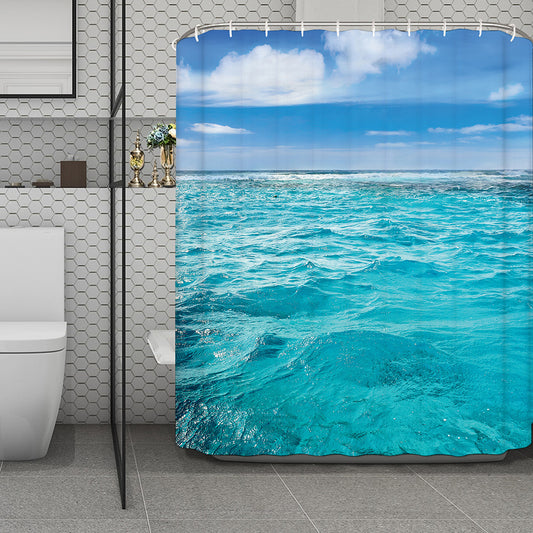 Caribbean Ocean Print Polyester Shower Curtain