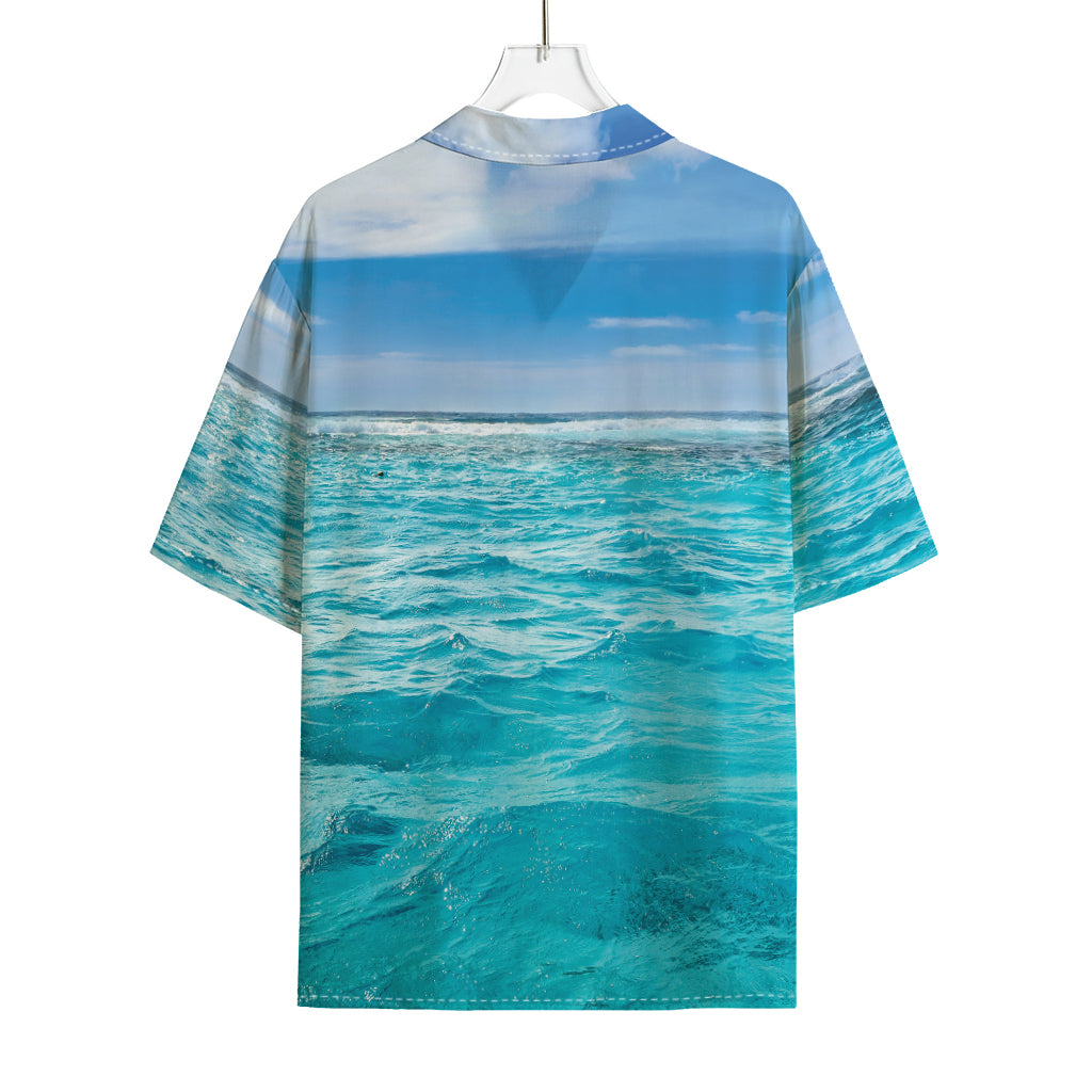 Caribbean Ocean Print Rayon Hawaiian Shirt