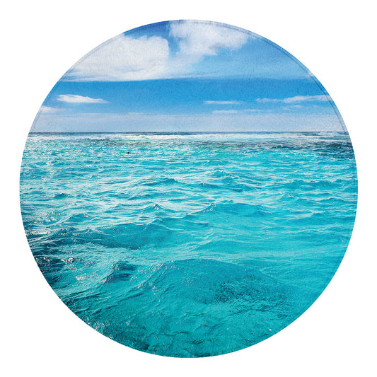 Caribbean Ocean Print Round Blanket