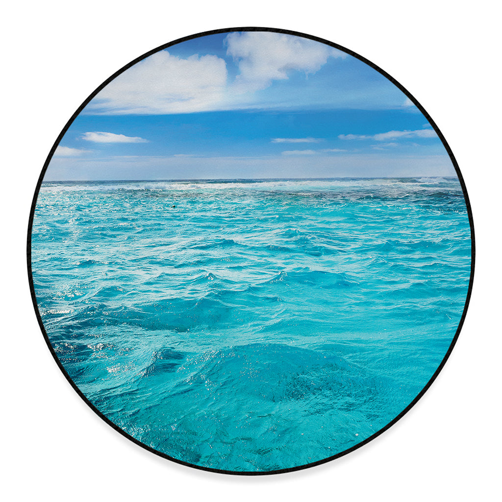 Caribbean Ocean Print Round Floor Mat