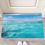 Caribbean Ocean Print Rubber Doormat