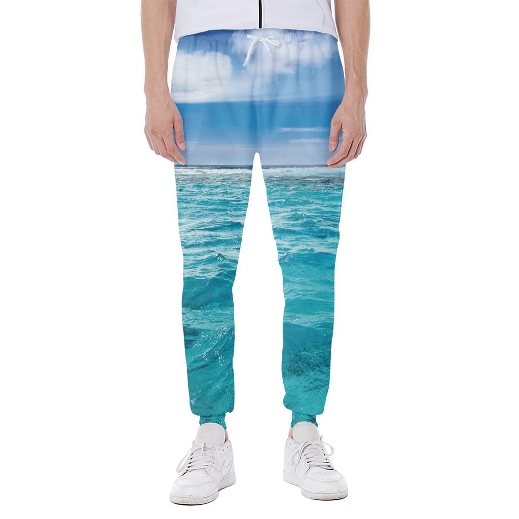 Caribbean Ocean Print Scuba Joggers