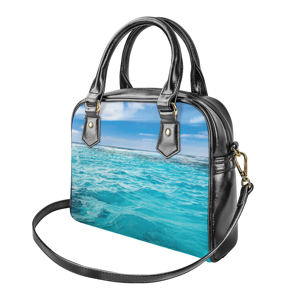 Caribbean Ocean Print Shoulder Handbag