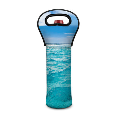 Caribbean Ocean Print Single Neoprene Wine Tote
