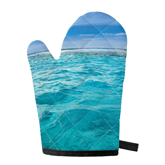 Caribbean Ocean Print Single Oven Mitt