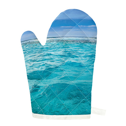 Caribbean Ocean Print Single Oven Mitt