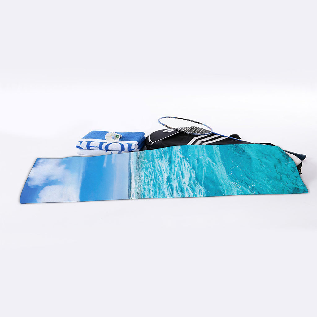 Caribbean Ocean Print Sports Towel