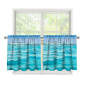Caribbean Ocean Print Tier Curtains