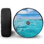 Caribbean Ocean Print Tire Cover With Camera Hole