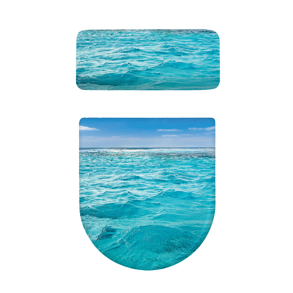 Caribbean Ocean Print Toilet Lid And Tank Cover Set