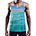 Caribbean Ocean Print Men's Workout Tank Top