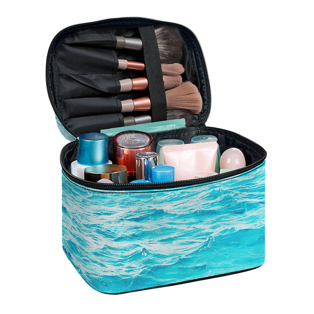 Caribbean Ocean Print Travel Makeup Bag