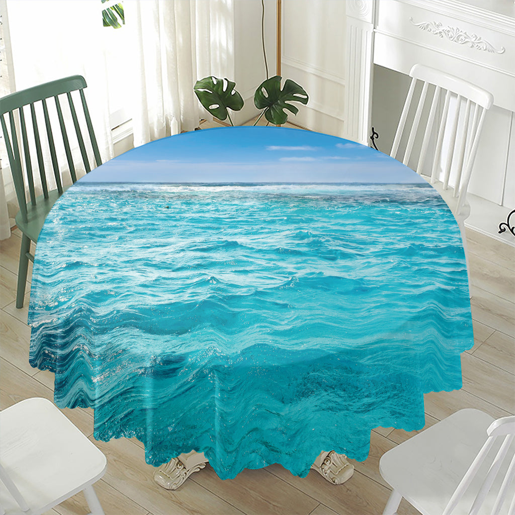 Caribbean Ocean Print Waterproof Round Tablecloth