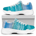 Caribbean Ocean Print White Chunky Shoes