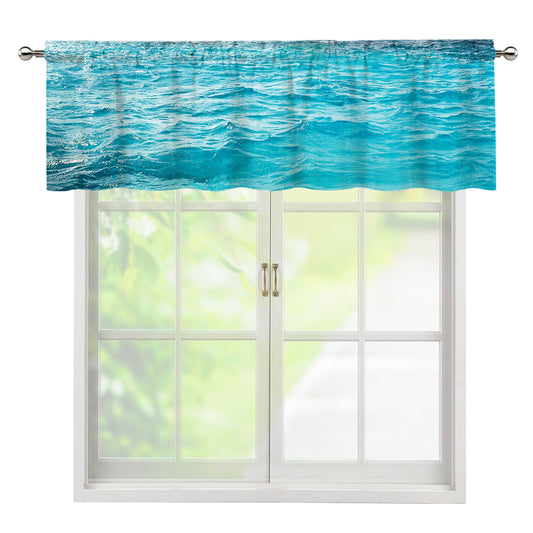 Caribbean Ocean Print Window Valance