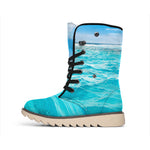 Caribbean Ocean Print Winter Boots