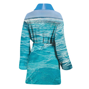 Caribbean Ocean Print Women's Bathrobe