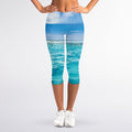 Caribbean Ocean Print Women's Capri Leggings