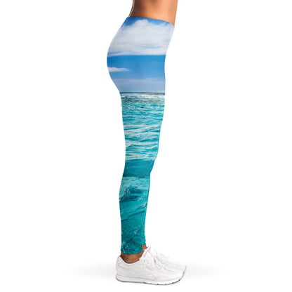 Caribbean Ocean Print Women's Leggings