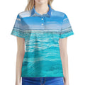 Caribbean Ocean Print Women's Polo Shirt