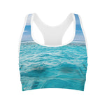 Caribbean Ocean Print Women's Sports Bra