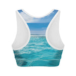 Caribbean Ocean Print Women's Sports Bra