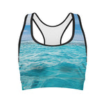 Caribbean Ocean Print Women's Sports Bra