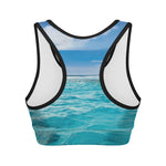 Caribbean Ocean Print Women's Sports Bra
