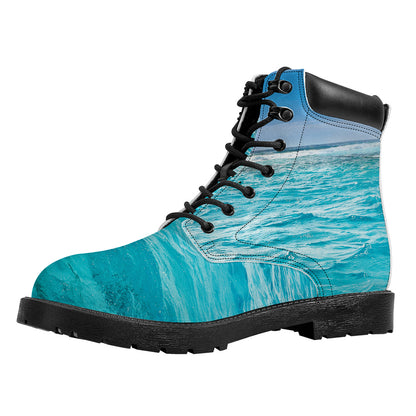 Caribbean Ocean Print Work Boots