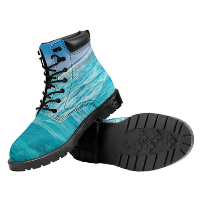 Caribbean Ocean Print Work Boots