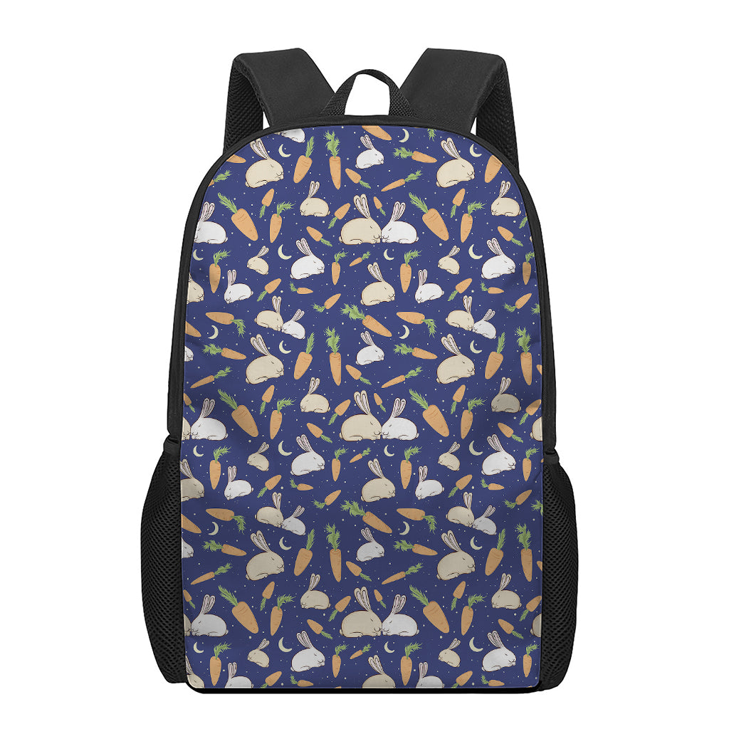 Carrot And Rabbit Pattern Print 17 Inch Backpack