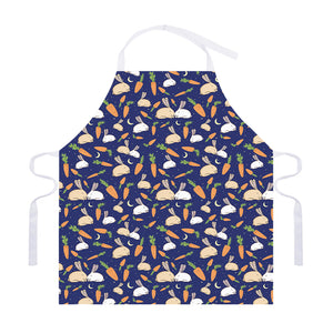 Carrot And Rabbit Pattern Print Adjustable Apron