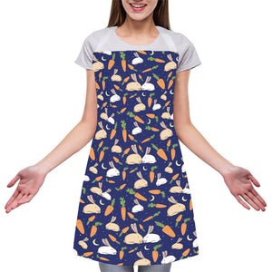 Carrot And Rabbit Pattern Print Adjustable Apron