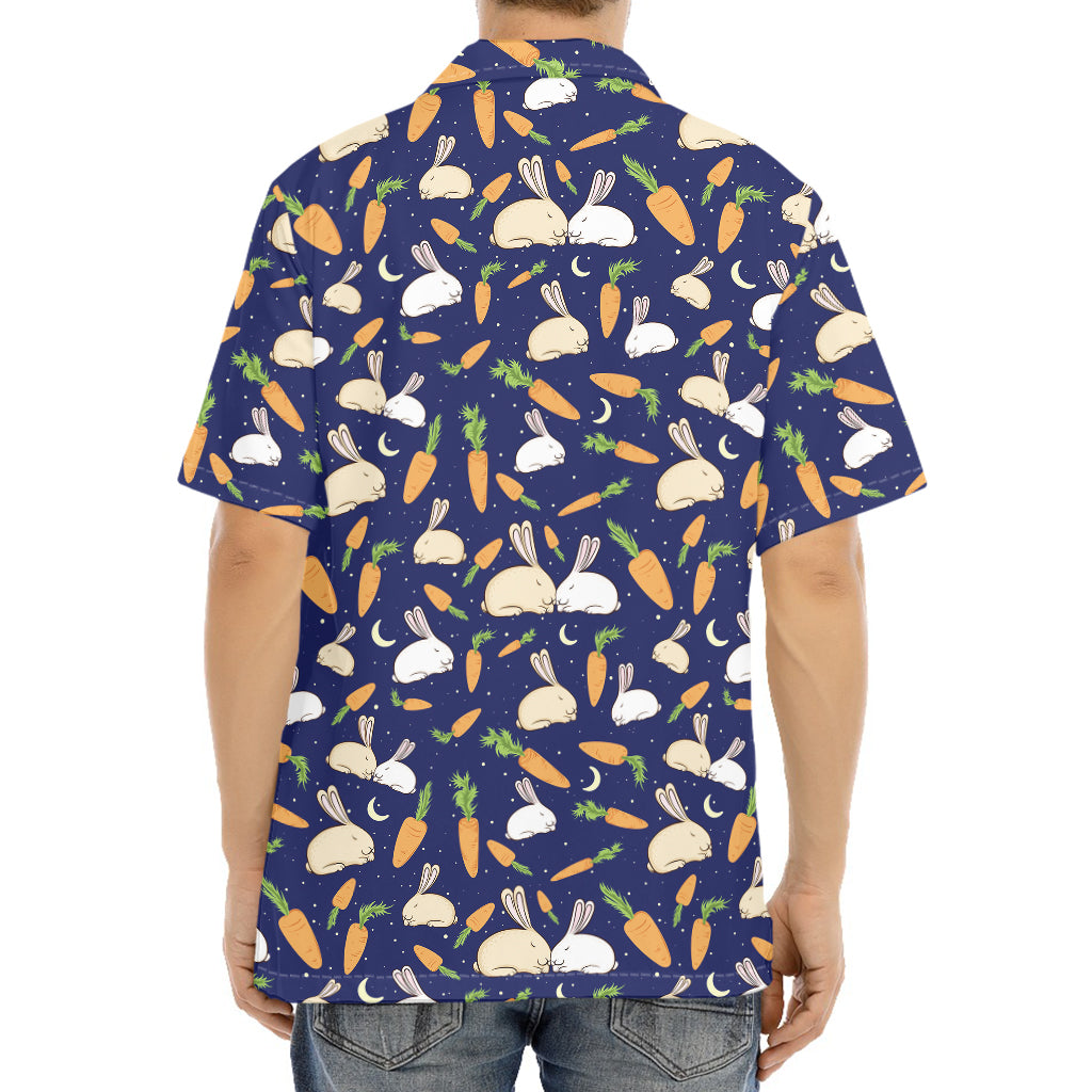 Carrot And Rabbit Pattern Print Aloha Shirt